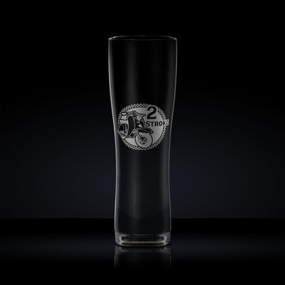 Pint glass engraved with a vintage lambretta series 1 TV175 scooter design