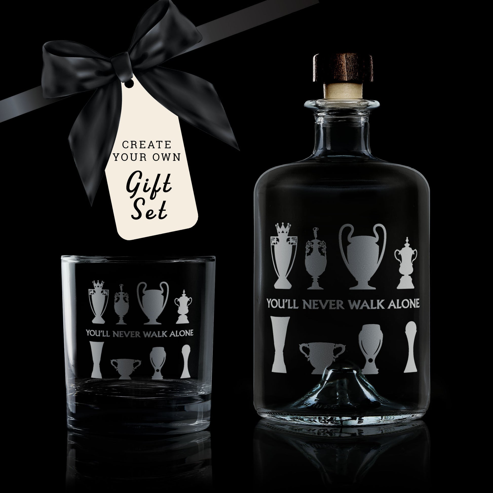 liverpool football club engraved whisky decanter gift set