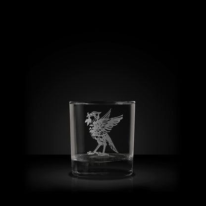 engraved whisky glass featuring liverpool liverbird bella