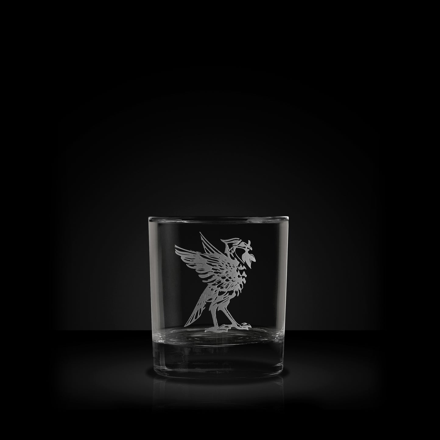 engraved whisky glass featuring liverpool liverbird bertie