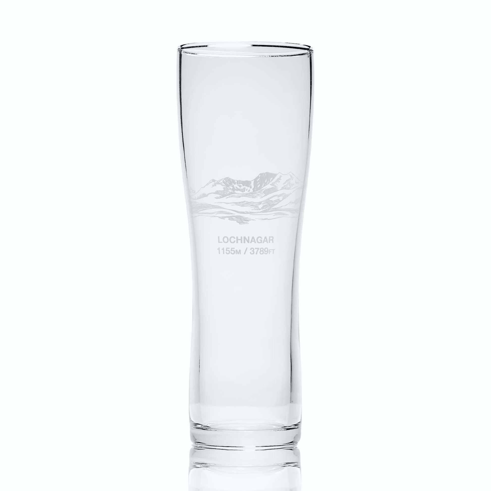 Lochnagar in the Cairgorms engraved on a pint glass
