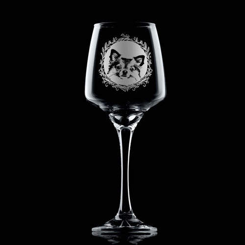 Chihuahua Engraved Wine Glass