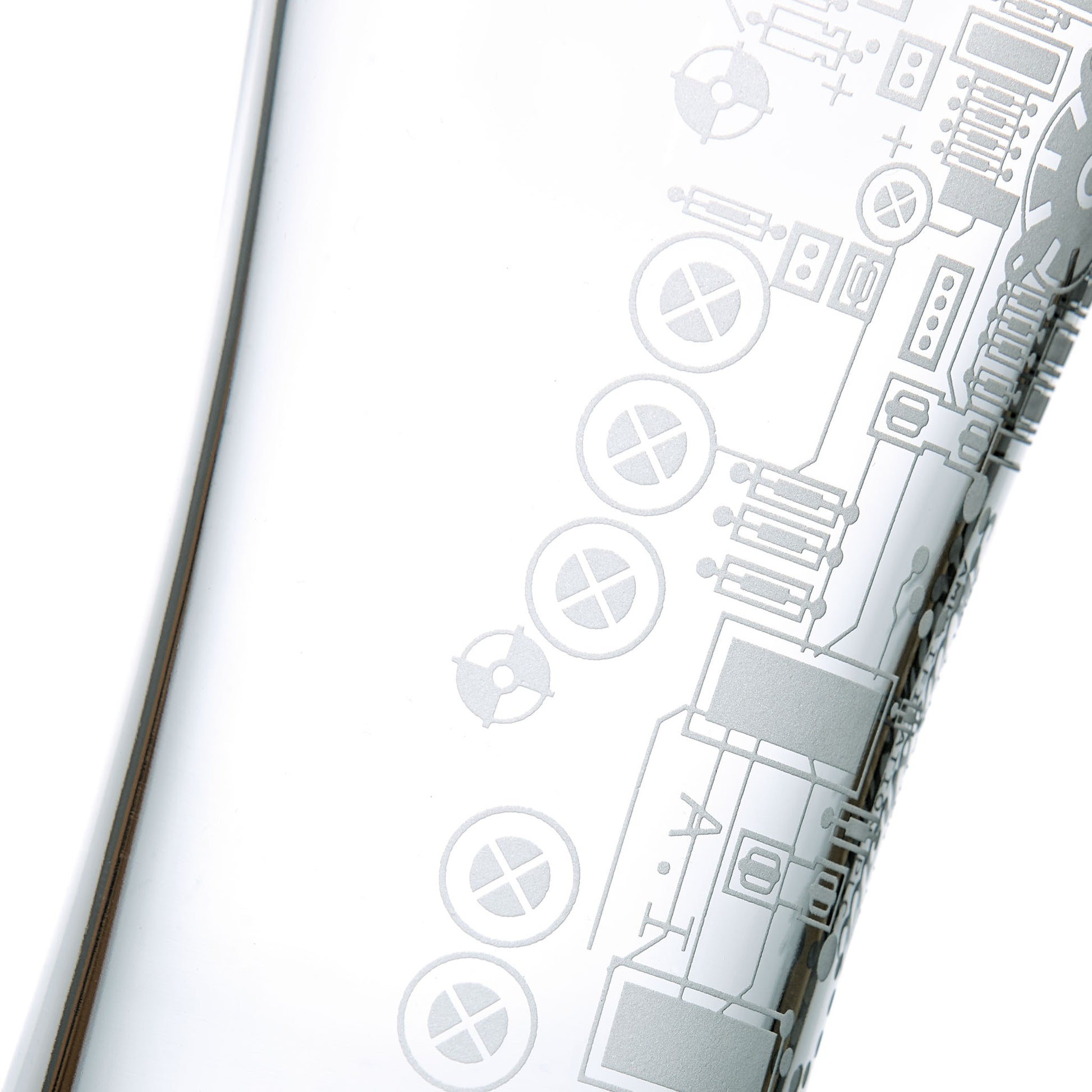 Engraving detail of a sandblast engraved pint glass