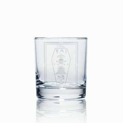 Masonic master masons tracing board whiskey glass 