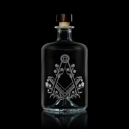 Masonic Forget-Me-Not Square & Compass Drinks Decanter