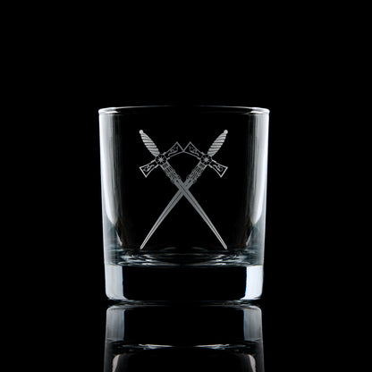 Engraved Inner Guard whisky glass –  Masonic craft officers collar jewel