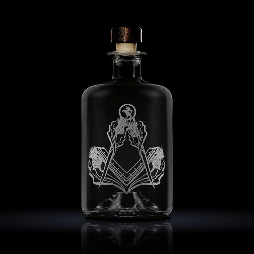 Masonic Square & Compass Engraved Drinks Decanter, National Symbols of Scotland