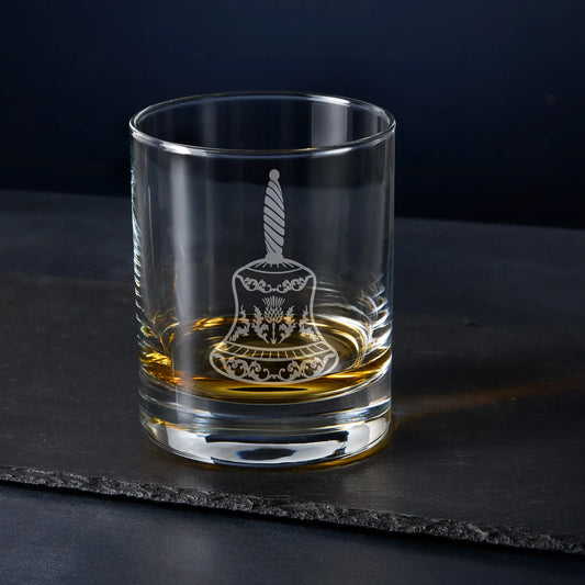 Senior Deacon whisky glass with Scottish Constitution jewel engraving