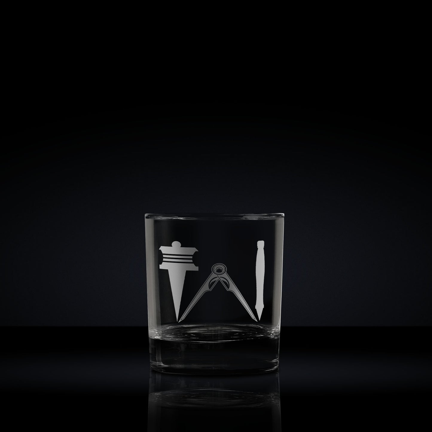 Masonic 3rd Degree Working Tools Whisky Glass