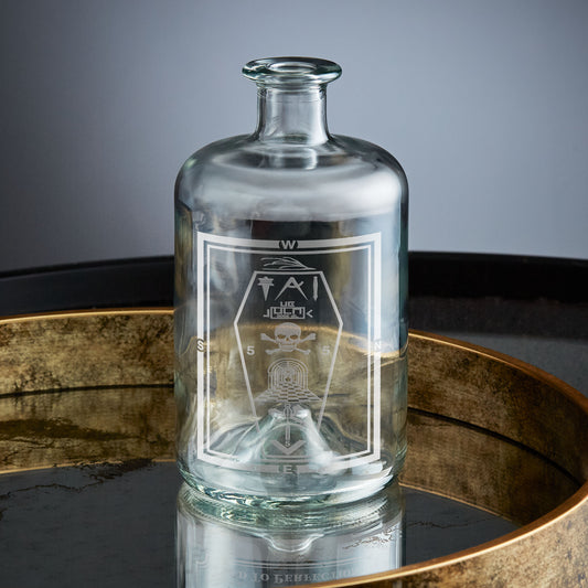 masonic decanter engraved with a master mason's 3rd degree tracng board