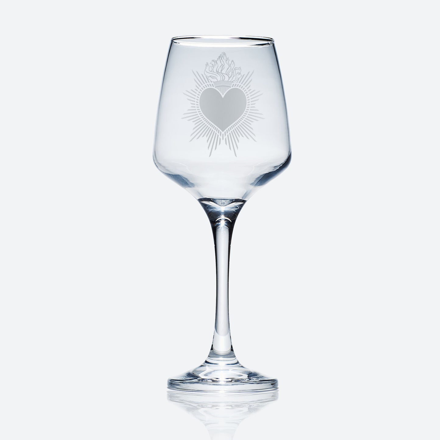 milagro religious folk charm engraved wine glass