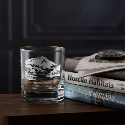 Mount Snowdon whisky glass engraved with Yr Wyddfa the highest mountain peak in Wales
