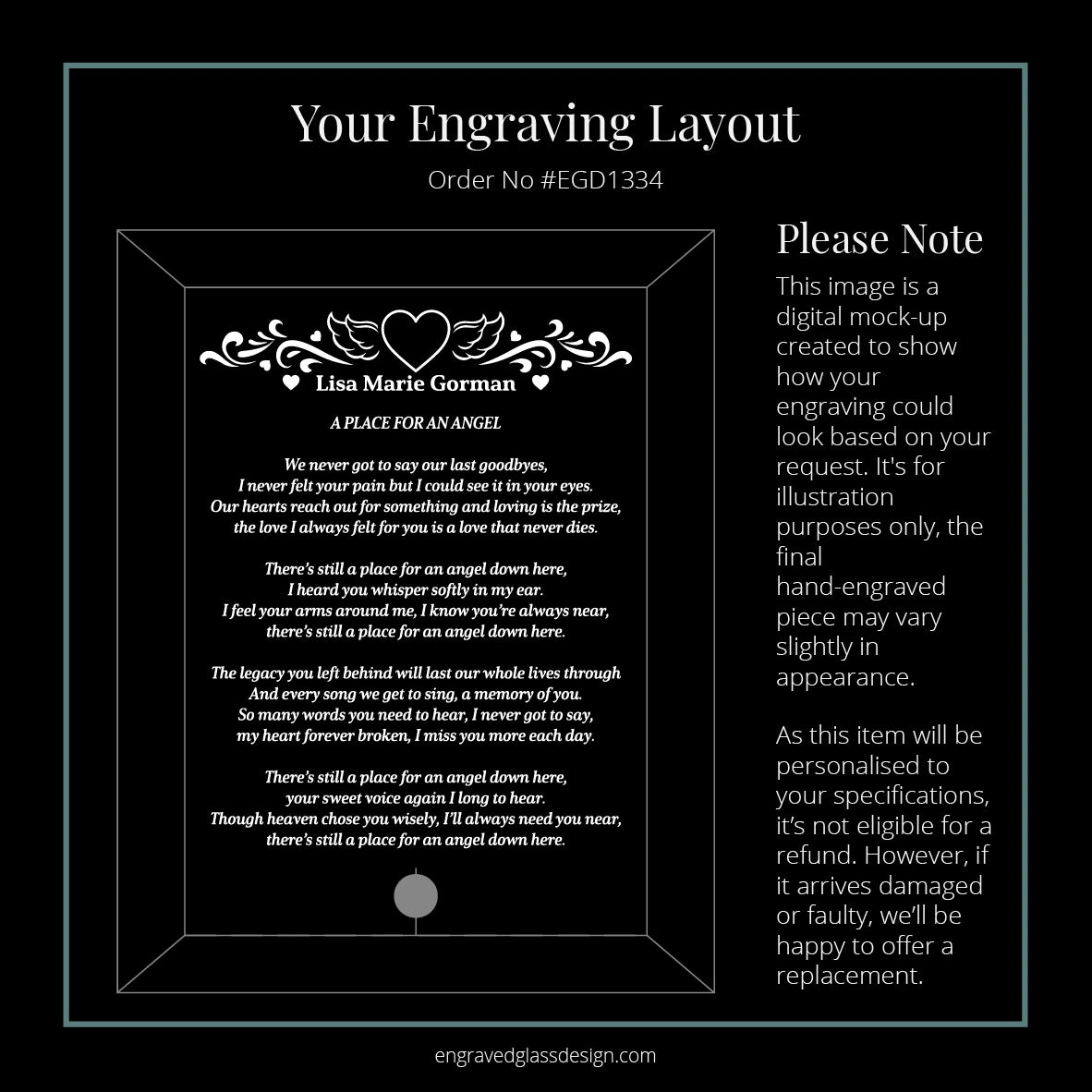 Bespoke Memorial Display Plaque - Custom Commission