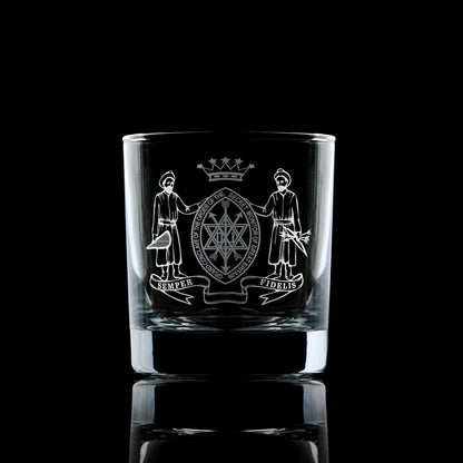 Masonic whiskey glass order of the secret monitor