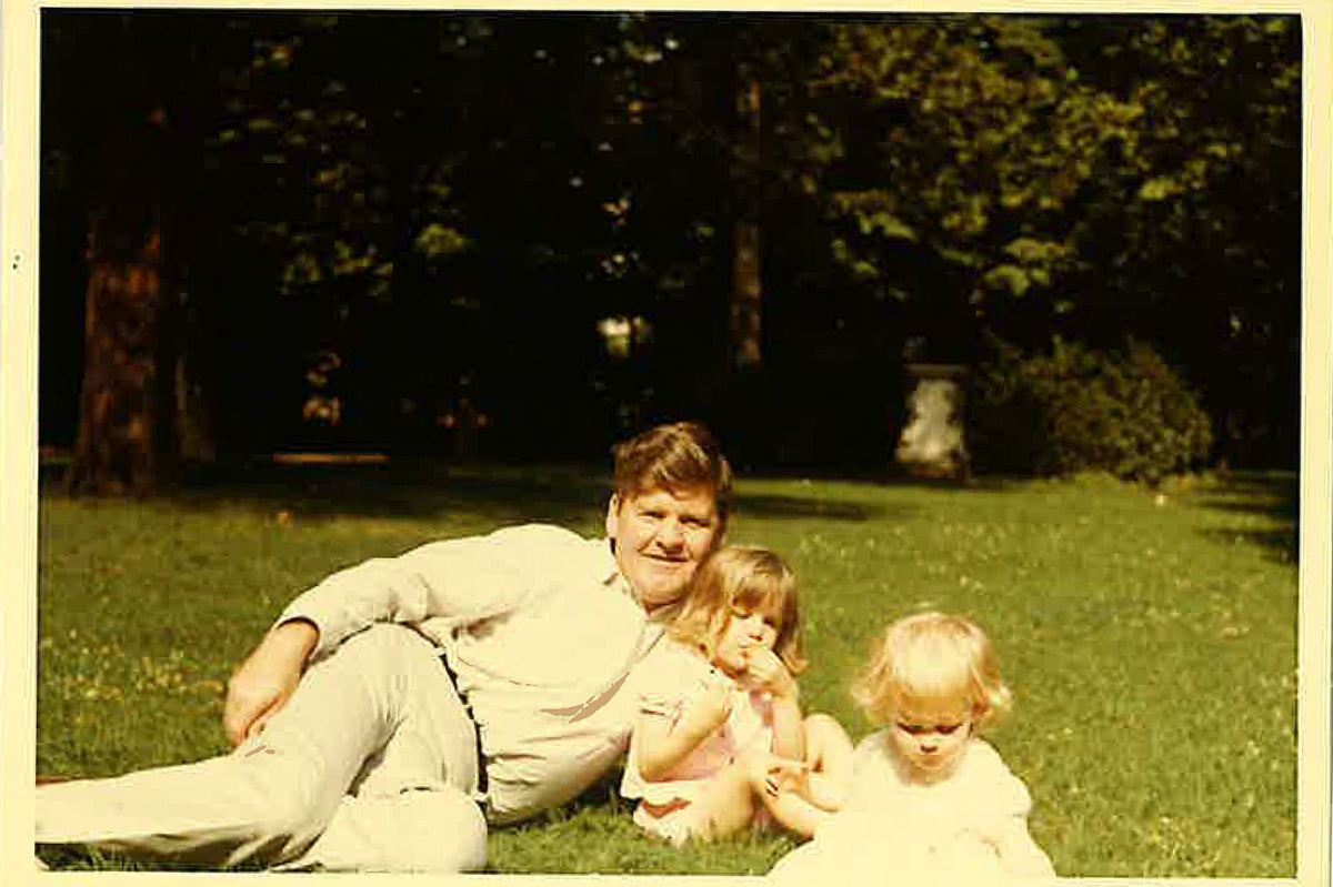 Original vintage family photograph before photographic preparation and recomposition
