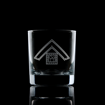 masonic whisky glass engraved with a craft officers past master collar jewel 