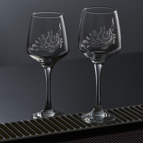 Peacock Wine Glass