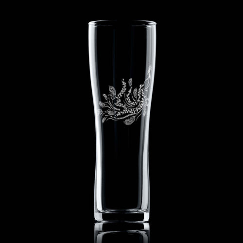 Peacock Engraved Pint Glass