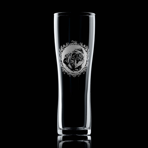 Pug Engraved Pint Glass