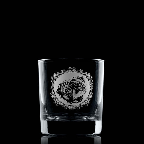 Pug Engraved Whisky Glass