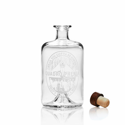 Quadrophenia engraved apothecary bottle with wood effect stopper