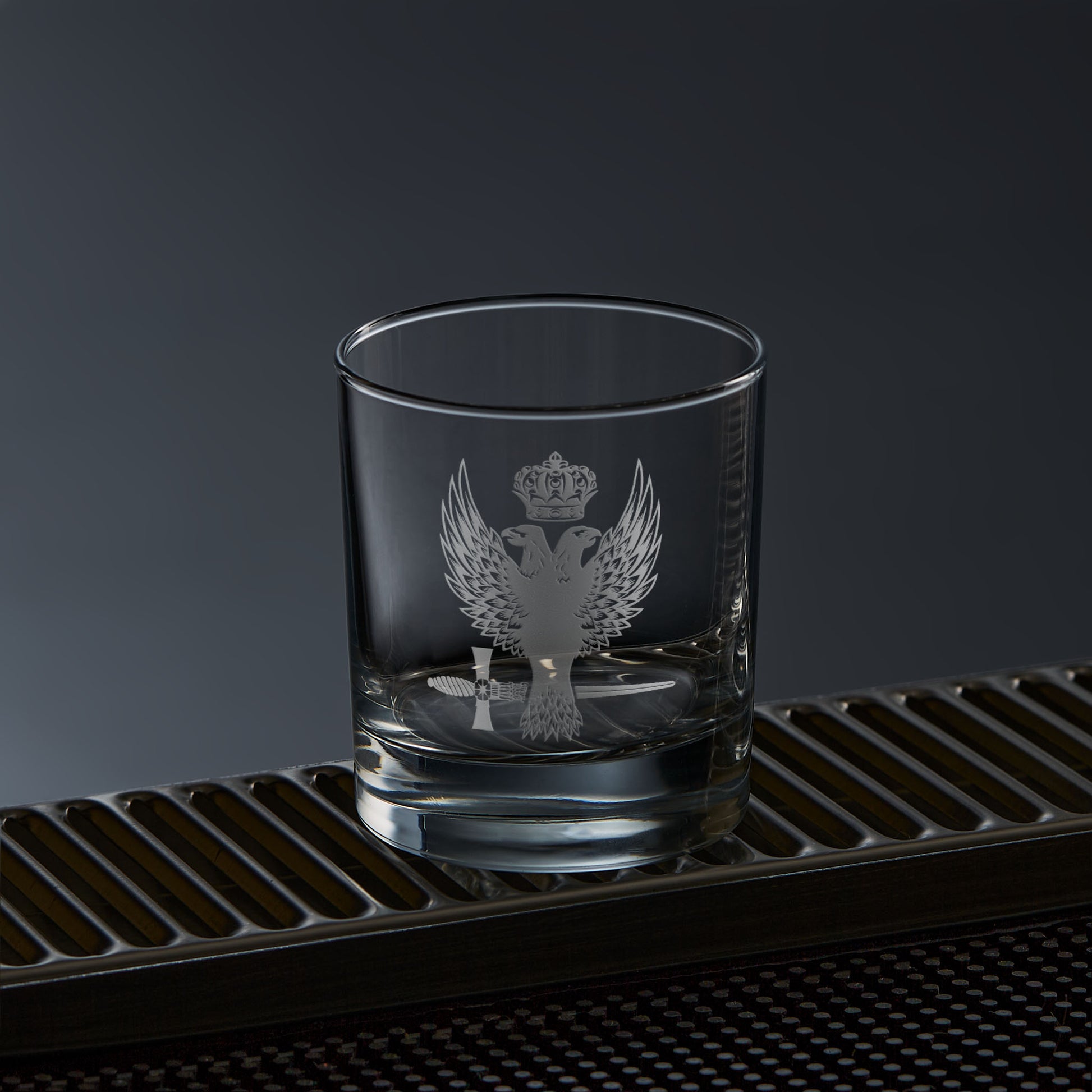 Engraved Masonic Whisky Glass etched with Rose Croix symbol