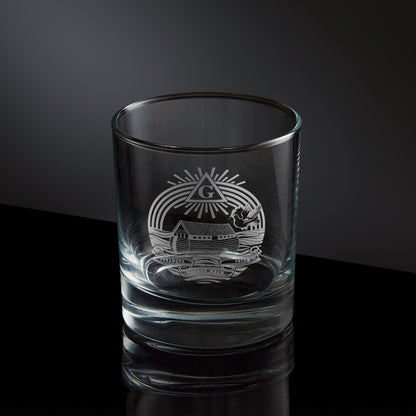 masonic whisky glass engraved with royal ark mariner symbol