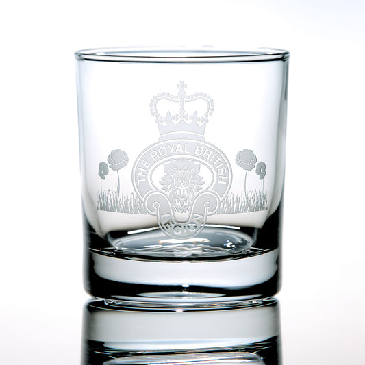 Royal British Legion Engraved Whisky Glass personalised poppies