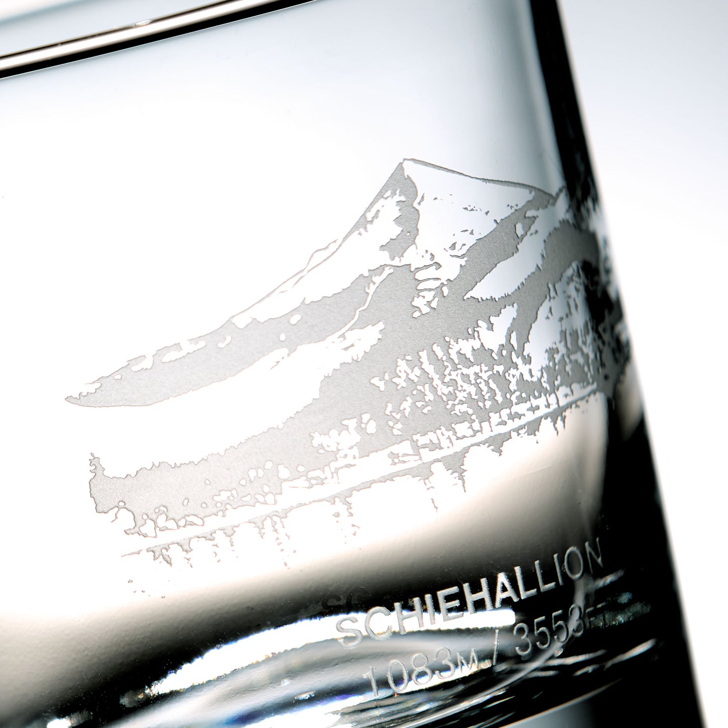 scottish mountain engraved whisky glass