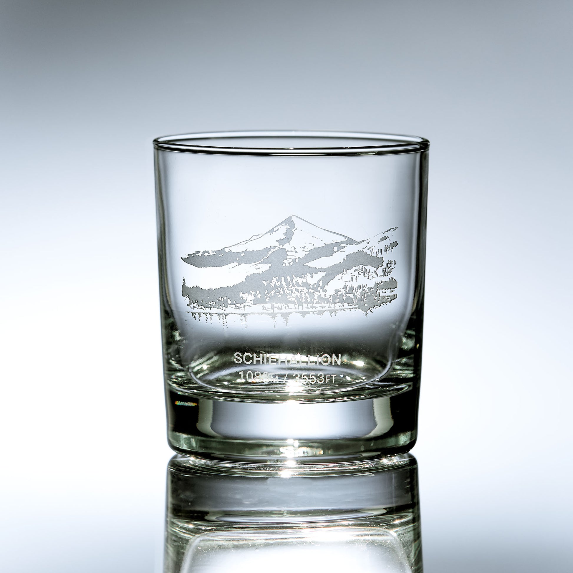 scottish mountain engraved whisky glass