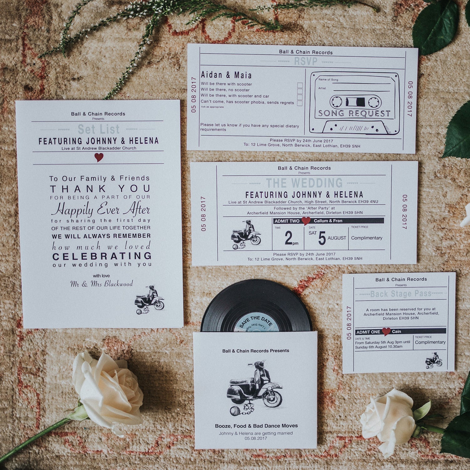 scooterist wedding invitations