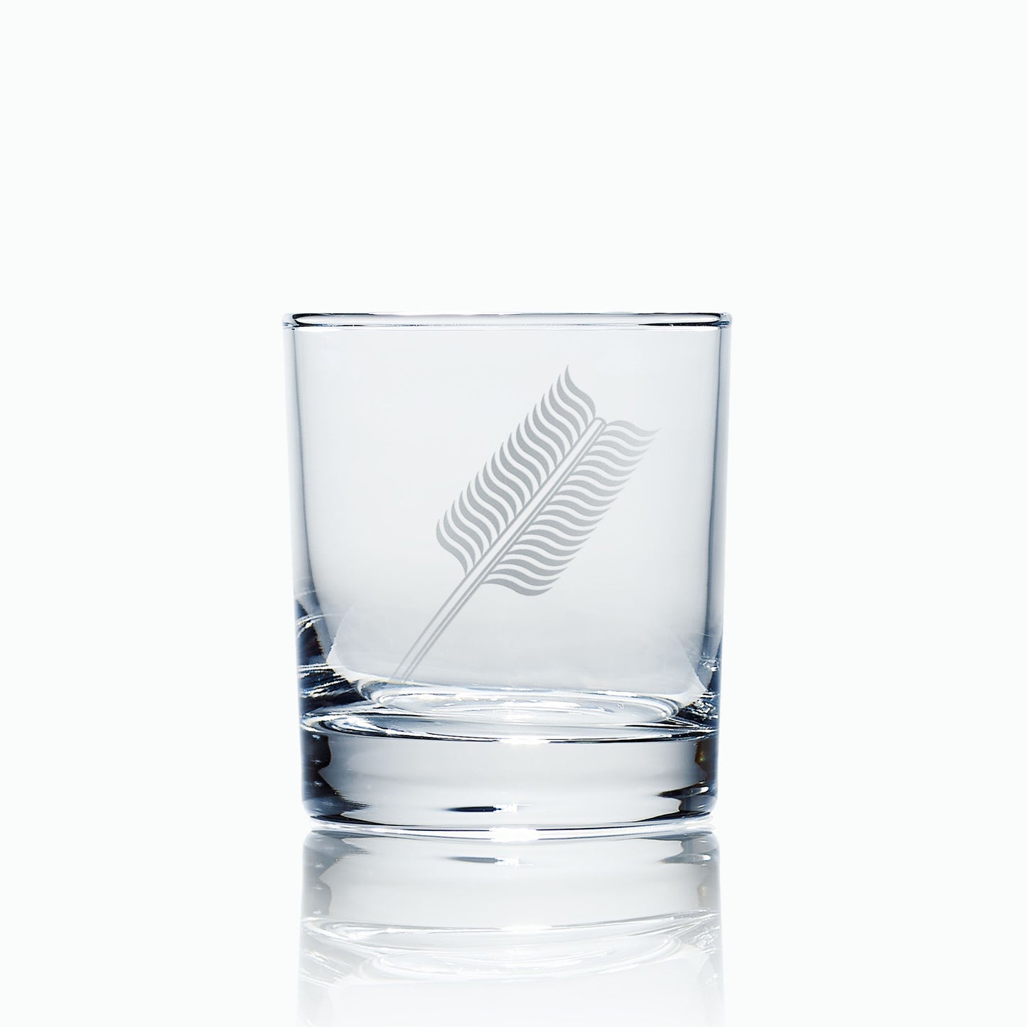 Whisky glass with Scottish Constitution Assistant Secretary engraving – white background
