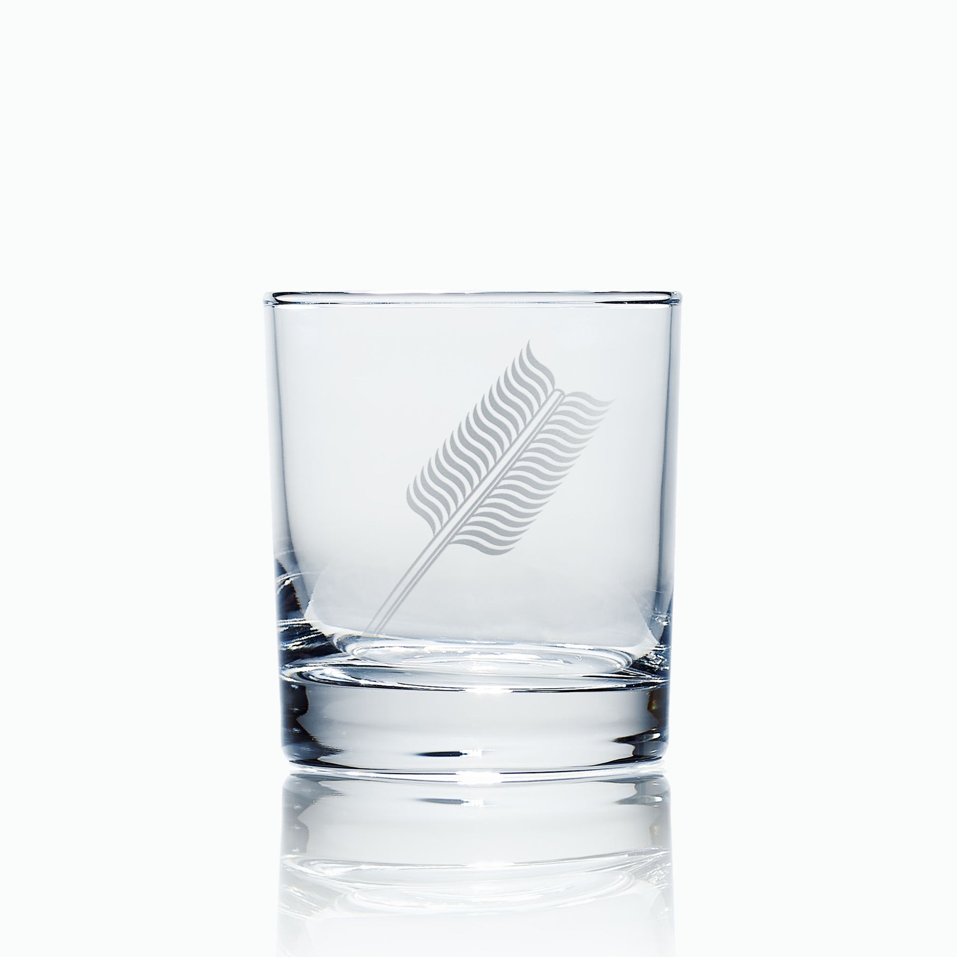 Whisky glass with Scottish Constitution Assistant Secretary engraving – white background