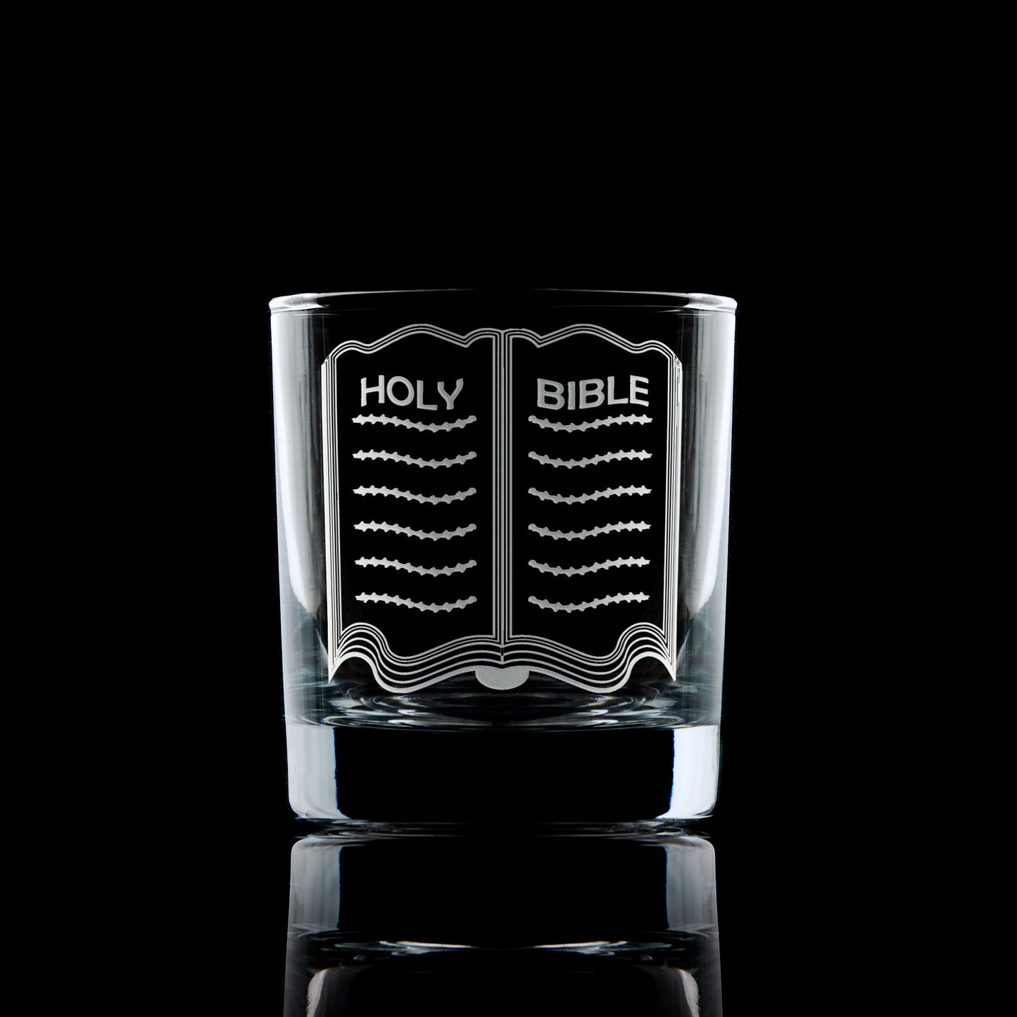 masonic whisky glass engraved with a scottish freemansory bible bearer's collar jewel