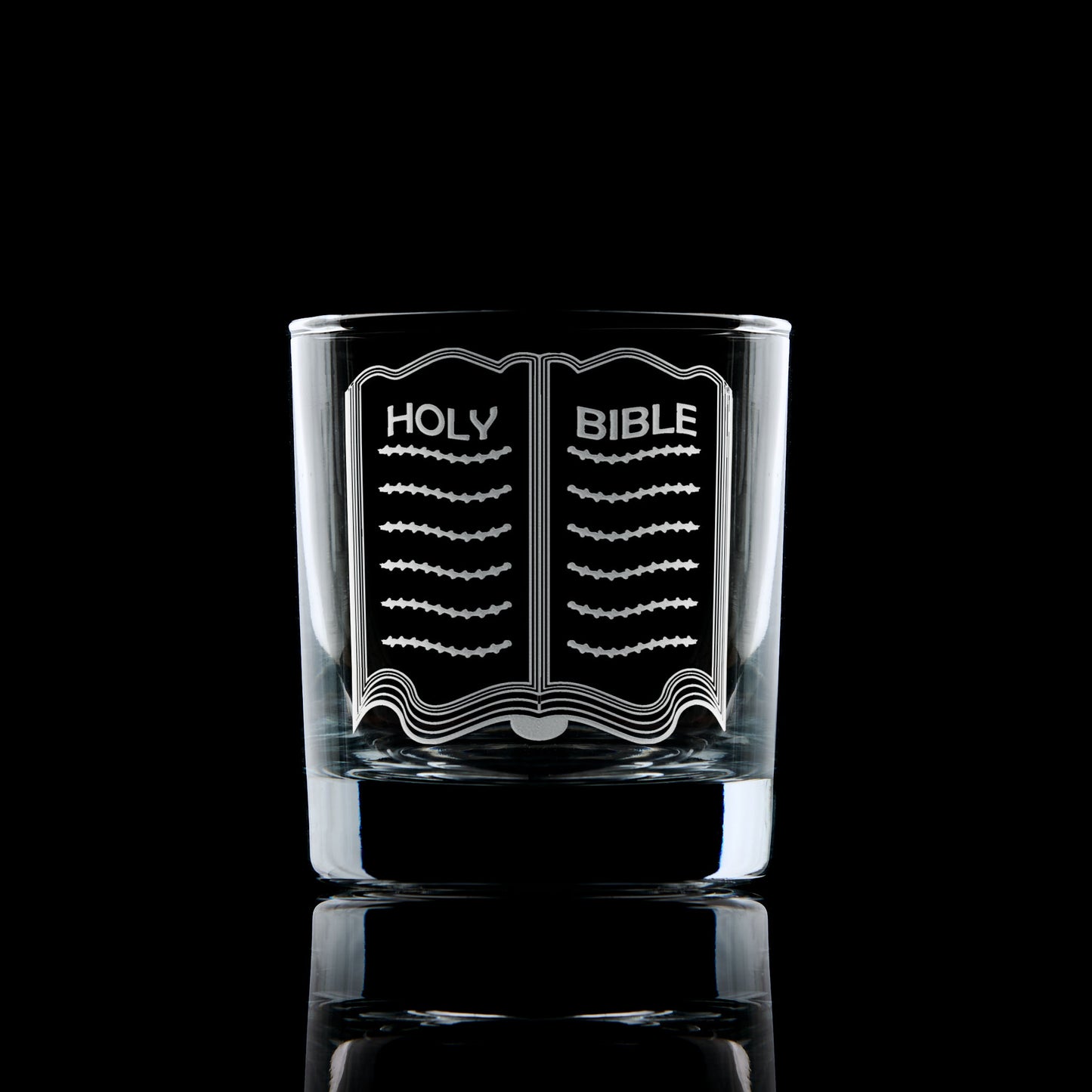 Bible Bearer Masonic whisky glass – Scottish Constitution – black background