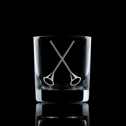 masonic whisky glass engraved with a scottish freemansory director of music collar jewel