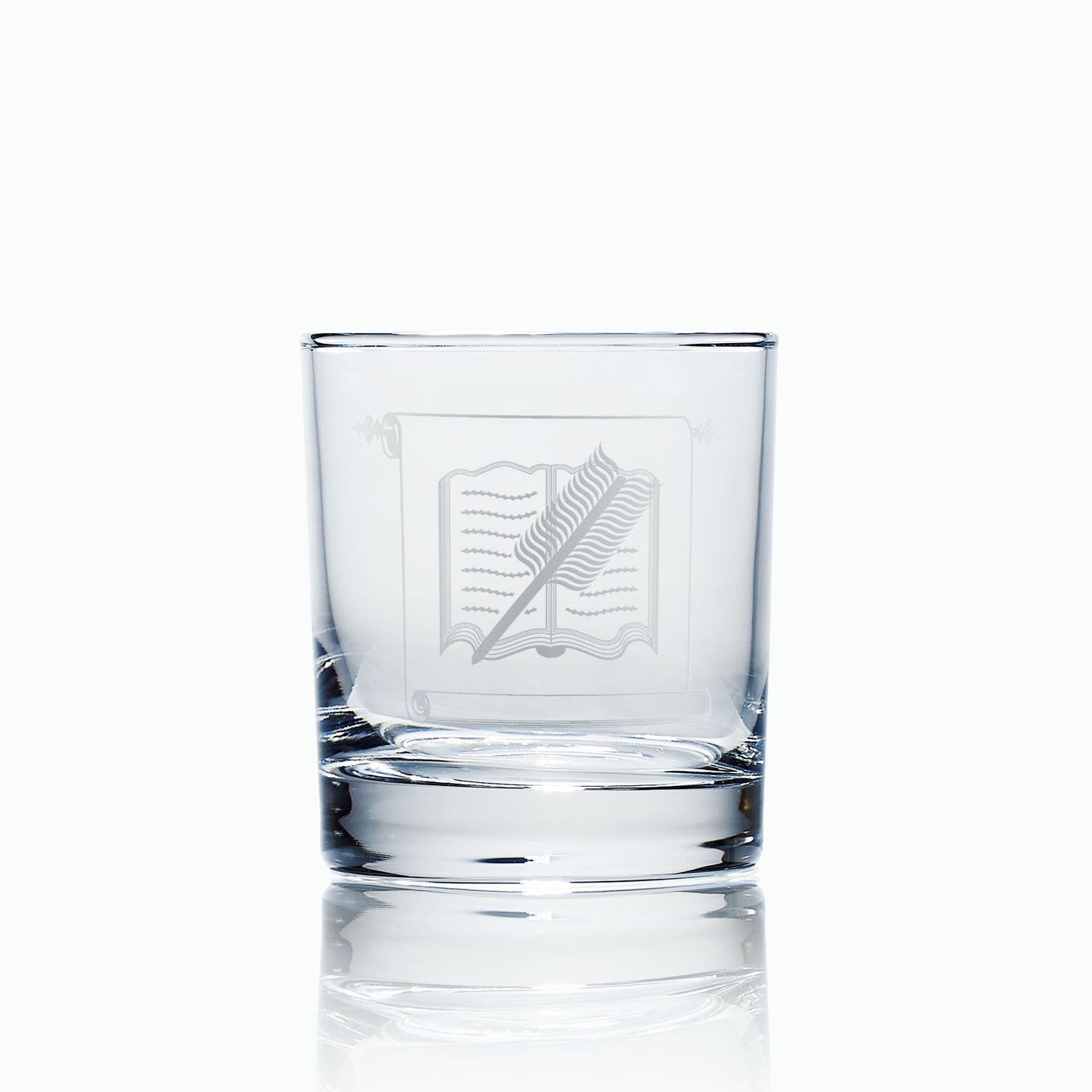 masonic whisky glass engraved with a scottish freemasonry librarian craft officers collar jewel