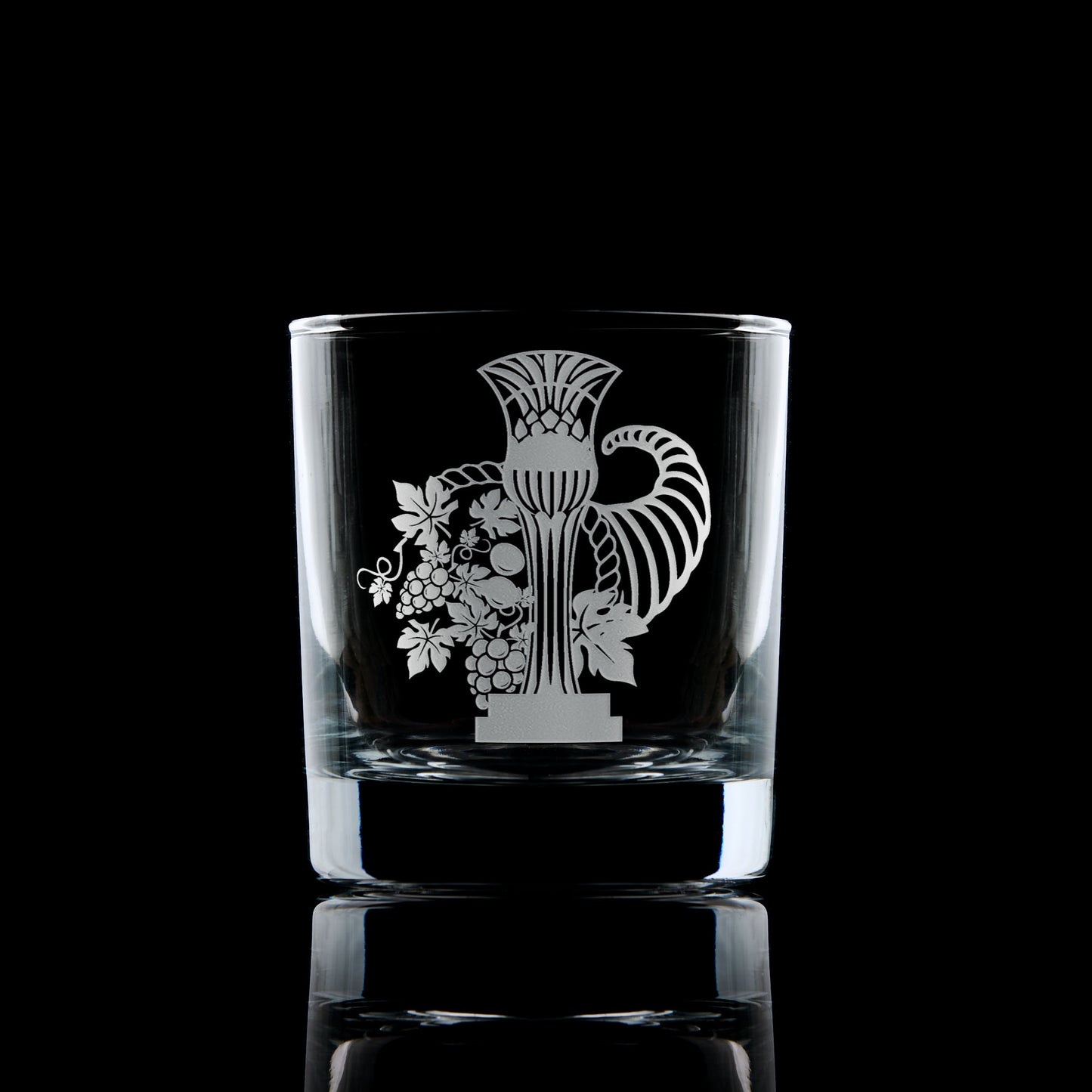 masonic whisky glass engraved with presdent of stewards craft officers collar jewel