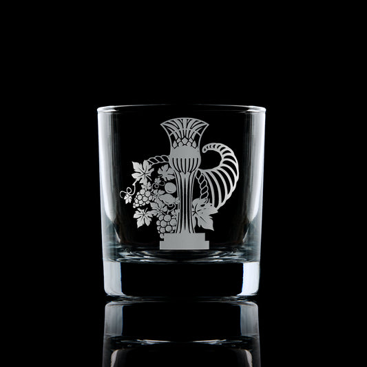 masonic whisky glass engraved with presdent of stewards craft officers collar jewel