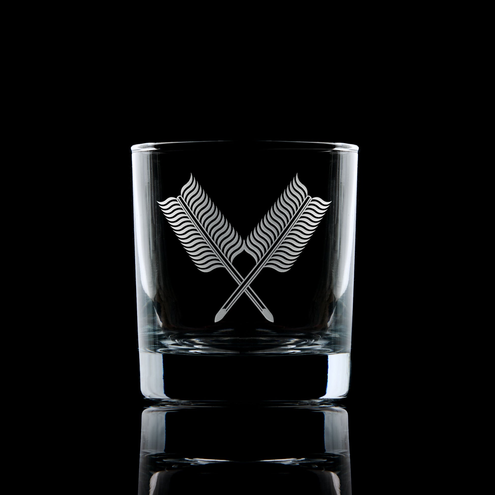 masonic whisky glass engraved with secretary craft officers collar jewel