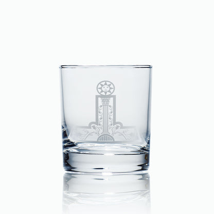 masonic whisky glass engraved with senior warden craft officers collar jewel