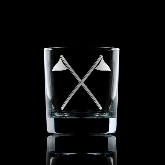 masonic whisky glass engraved with scottish standard bearers collar jewel