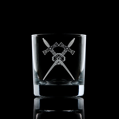 masonic whisky glass engraved with a scottish freemansory sword bearer craft officers collar jewel