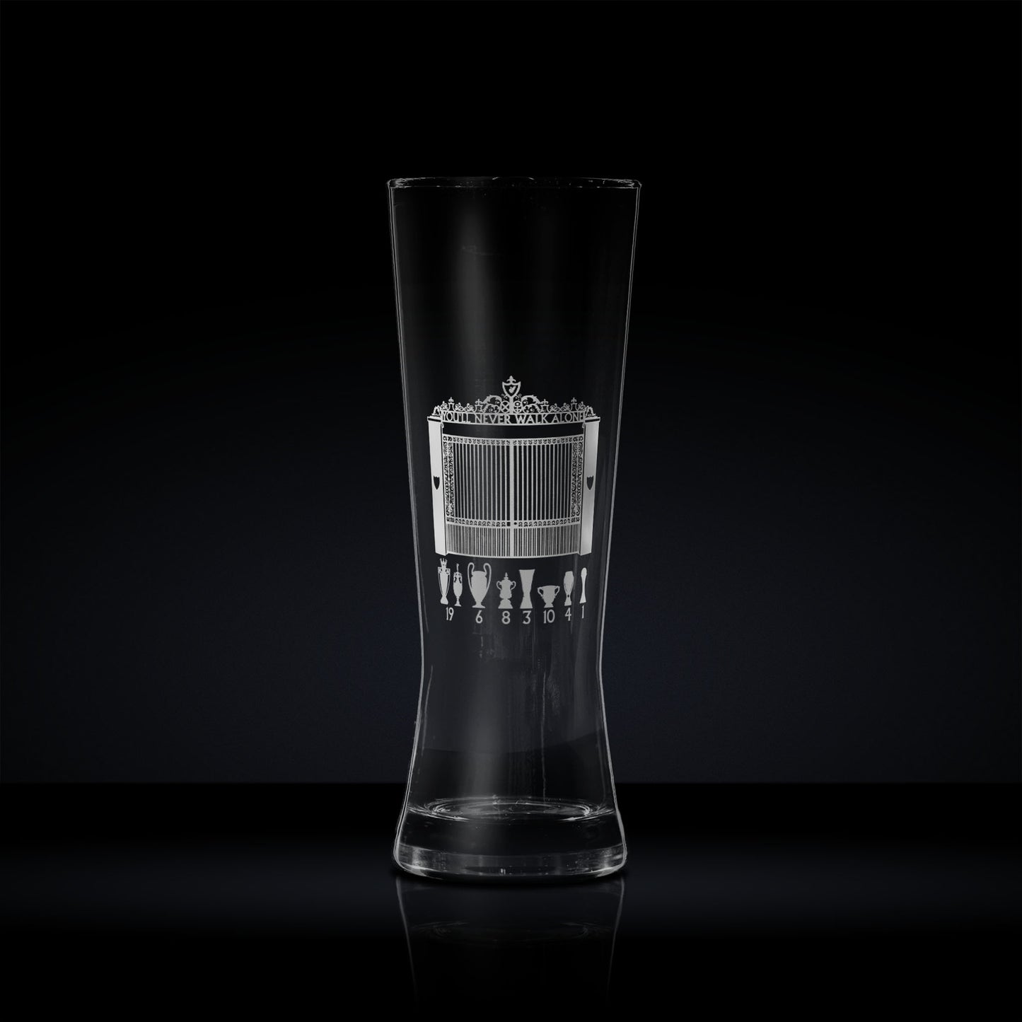 LFC shankly gates engraved pint glass