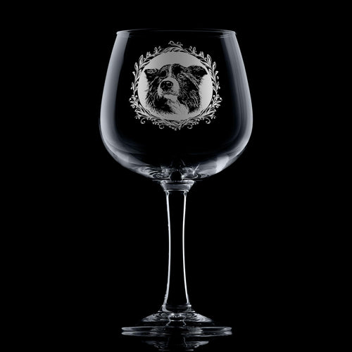 Border Collie Gin Glass