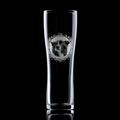 Border Collie Engraved Pint Glass