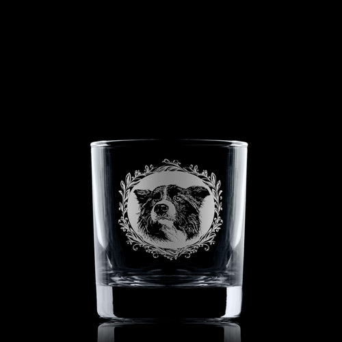 Border Collie Engraved Engraved Whisky Glass