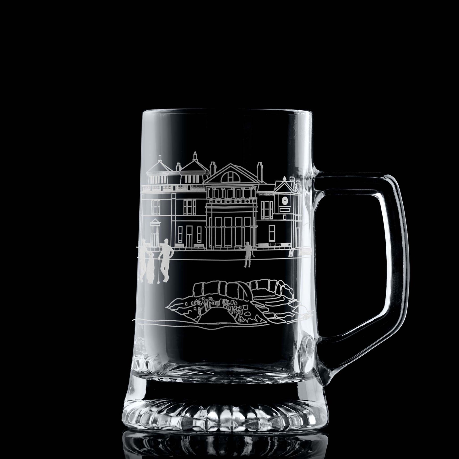 Engraved Golf Tankard Inspired by the clubhouse beside the 18th green of the world’s most legendary links course.
