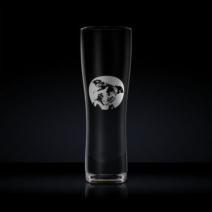 pet dog pint glass engraved with a staffordshire bull terrier portrait