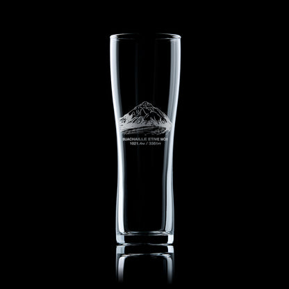 pint glass engraved with scottish mountain buachaille etive mor